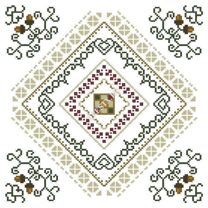 Схема вышивки крестиком орнамент для подушек