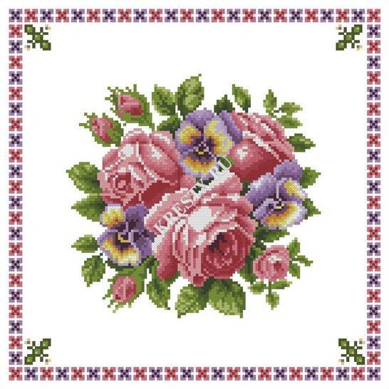 Набор для вышивки подушки крестиком Чарiвна Мить «Розовый орнамент» ЧМ.РТ-183